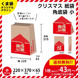 【送料無料】わくわくクリスマスの紙袋 【角袋 小サイズ】 クリスマスにピッタリ!