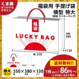【送料無料】福袋用の手提げ袋 ラッキーバッグ【横型 特大サイズ】